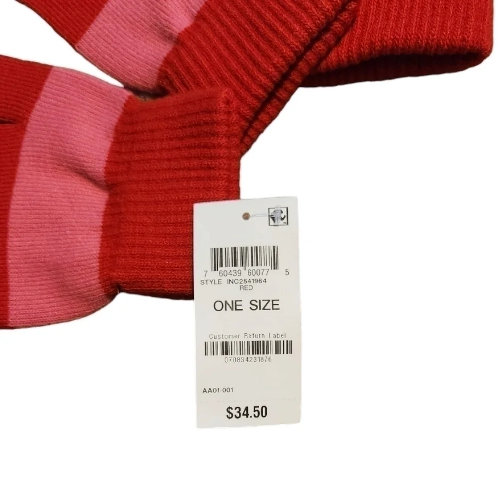 INC Women's Pair + 1 Red Pink Light Purple Gloves Set Gift Set NWT